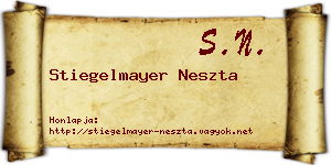 Stiegelmayer Neszta névjegykártya